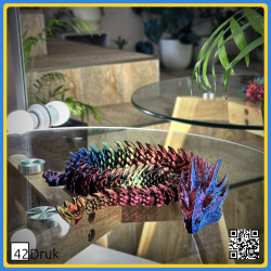 Гнучкий 3D-дракон, PLA, ~60 см, без фарбування | 42Druk