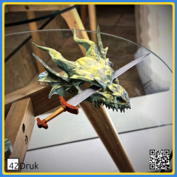 Заколка для волосся "Дракон і меч" 3D-друк | 42Druk