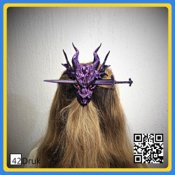 Заколка для волосся "Дракон і меч" 3D-друк | 42Druk