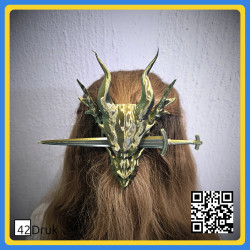 Заколка для волосся "Дракон і меч" 3D-друк | 42Druk