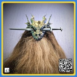 Заколка для волосся "Дракон і меч" 3D-друк | 42Druk