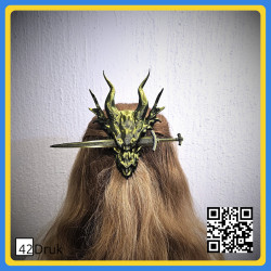 Заколка для волосся "Дракон і меч" 3D-друк | 42Druk