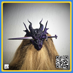 Заколка для волосся "Дракон і меч" 3D-друк | 42Druk