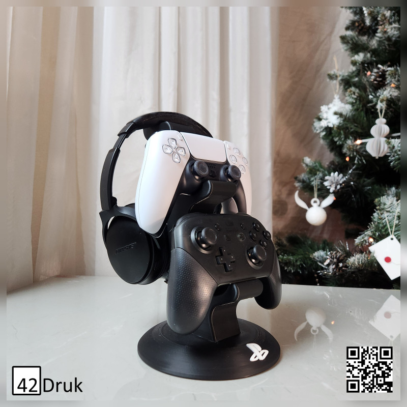 Підставка для джойстіків PS4/PS5 та навушників 3D-друк | 42Druk