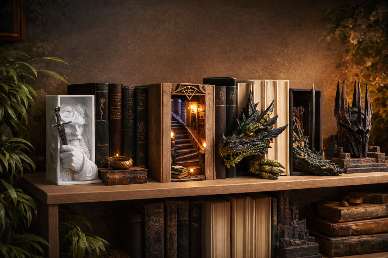 Дизайнерські тримачі для книг і Book Nook: фентезі-акценти для вашої полиці